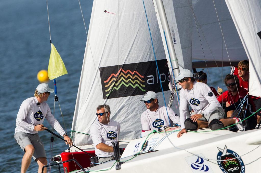 Ian Williams leading Phil Robertson in the Quarter Finals - 2014 Dutch Match Cup ©  Robert Hajduk / WMRT